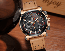 将图片加载到图库查看器,Men's Waterproof Modern Watch With Leather Belts, Stainless Steel Case Excellent Look Perfect Gift