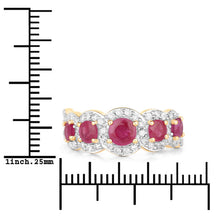 Load image into Gallery viewer, 1.99 Carat Genuine Ruby and White Diamond 14K Yellow Gold Ring