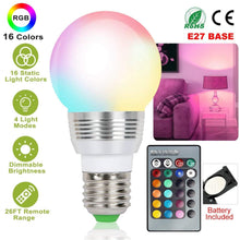 Load image into Gallery viewer, 16 Colors Change LED Bulbs E27 3W RGD Dimmable Mood Lighting Lamp