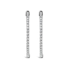 Load image into Gallery viewer, 14K White Gold 1 1/2 Cttw Lab Grown Diamond Inside Out Hoop Earrings (G-H Color, VS2-SI1 Clarity)
