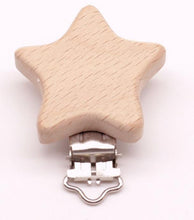 将图片加载到图库查看器,Modern Wood Naural Nipple Chain Accessories BPA Free Cute Modelling Beech Pacifier Clip Small Elephant Heart-shaped Holder for Pacifier