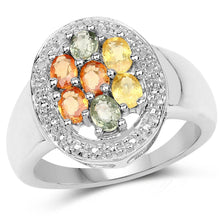 将图片加载到图库查看器,1.54 Carat Genuine Multi Sapphire .925 Sterling Silver Ring