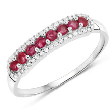 Load image into Gallery viewer, 0.47 Carat Genuine Ruby and White Diamond 14K White Gold Ring