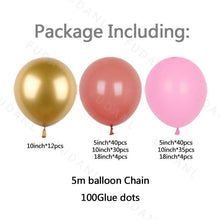 Load image into Gallery viewer, 167Pcs Retro Pink Balloons Arch Kit Gold Latex Balloons For Wedding Anniversary Birthday Party Decoration Girl Birthday Party Decoration