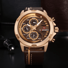 Load image into Gallery viewer, Men's Sports Waterproof Watch With Chronometers And Leather Belt Multifunction Wristwatch Unique Design Perfect Gift