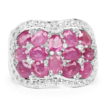 Load image into Gallery viewer, 3.04 Carat Genuine Ruby & White Topaz .925 Sterling Silver Ring
