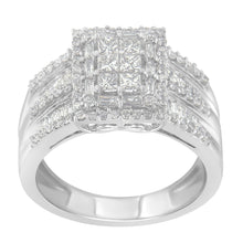Load image into Gallery viewer, 10K White Gold Diamond Cluster Ring (1 cttw, H-I Color, I1-I2 Clarity)