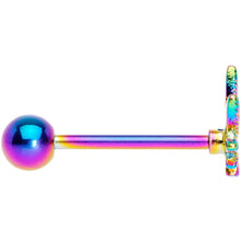 将图片加载到图库查看器,Rainbow Titanium Anodized 3-D Pot Leaf Barbell Tongue Ring