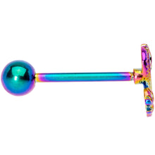Load image into Gallery viewer, Rainbow Titanium Anodized 3-D Dragon Barbell Tongue Ring