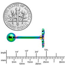 Load image into Gallery viewer, Rainbow Titanium Anodized 3-D Dragon Barbell Tongue Ring
