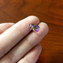 Load image into Gallery viewer, Rainbow Titanium Anodized 3-D Dragon Barbell Tongue Ring