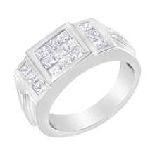 Load image into Gallery viewer, Men's 14K White Gold Diamond Cluster Ring (2 cttw, G-H Color, SI1-SI2 Clarity)