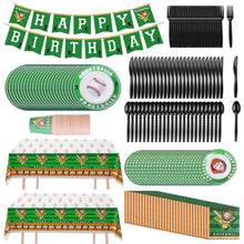 Load image into Gallery viewer, 171-Pieces: Baseball Birthday Party Disposable Dinnerware Set