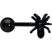将图片加载到图库查看器,Black Titanium Anodized 3-D Spider Barbell Tongue Ring