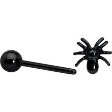 将图片加载到图库查看器,Black Titanium Anodized 3-D Spider Barbell Tongue Ring