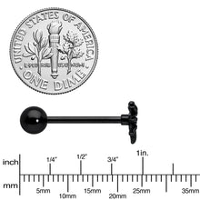 将图片加载到图库查看器,Black Titanium Anodized 3-D Spider Barbell Tongue Ring