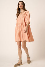 Load image into Gallery viewer, Pintuck Detail Tie Back Mini Dress For Women – Chic and Trendy Mini Dress with Playful Tie Back and Textured Pintuck Design