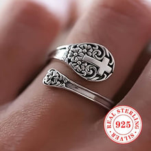 Load image into Gallery viewer, 925 Sterling Silver Bohemian Faith Ring – Adjustable Vintage Cross