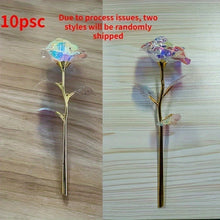Load image into Gallery viewer, 10pcs Realistic Gilded Eternal Roses & Crystal Flowers - Plastic Artificial Roses Suitable for Valentine's Day, Christmas, Weddings, Birthdays, Anniversaries - Elegant Table Centerpiece, Wedding Bouquets, & Decorations - -Las