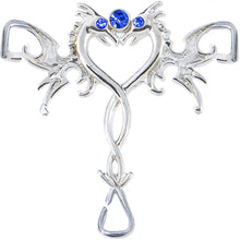 Load image into Gallery viewer, Blue Tribal Dragon Heart Jeweled G String Bikini Underwear