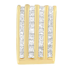 Load image into Gallery viewer, 14K Yellow Gold 2 1/3 cttw Princess Cut Diamond Block Pendant Necklace (H-I, SI1-SI2)