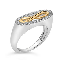 Load image into Gallery viewer, 14K Yellow Gold Plated Sterling Silver Diamond Accent Infinity Ring