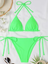 将图片加载到图库查看器,Swimwear Women Bandage Women Triangle Bathing Suits 2 Pieces Bikini Bowknot Swimsuit Bikini Set Swimwear Bikini Sets Bikinis Bathing Suit Push Up Swimsuit Summer Beachwear