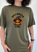 将图片加载到图库查看器,Halloween Time Unisex Bamboo Viscose/Organic Cotton Short Sleeve Graphic T-Shirt