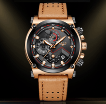 将图片加载到图库查看器,Men's Waterproof Modern Watch With Leather Belts, Stainless Steel Case Excellent Look Perfect Gift