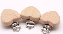 将图片加载到图库查看器,Modern Wood Naural Nipple Chain Accessories BPA Free Cute Modelling Beech Pacifier Clip Small Elephant Heart-shaped Holder for Pacifier