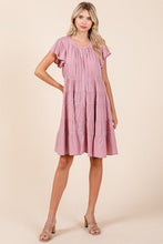 Load image into Gallery viewer, Lace Detail Ruffled Button Down Tiered Dress For Women – Romantic, Fluttering, Delicate, Feminine & Elegant Design