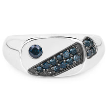 Load image into Gallery viewer, 0.31 Carat Genuine Blue Diamond .925 Sterling Silver Ring