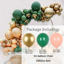 将图片加载到图库查看器,186Pcs Peach Green Metallic Latex Balloon Set For Wedding Birthday Party Decoration Baby Showers Girls Party Bridal Showers