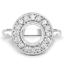 Load image into Gallery viewer, 0.48 Carat Genuine White Diamond 14K White Gold Semi Mount Ring - holds 8.00mm Round Gemstone