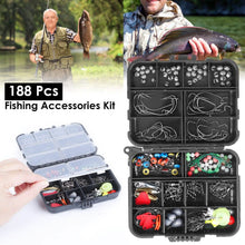 Load image into Gallery viewer, 188-Pieces: Portable Fishing Accessory Kit with Tackle Box