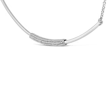 Load image into Gallery viewer, .925 Sterling Silver 1/5 Cttw Diamond Curved Bar Diamond Necklace