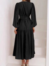 Load image into Gallery viewer, Lightweight Deep V-Neck Balloon Sleeve Maxi Dress Elegant & Flowing Silhouette Unique Dress