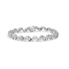 Load image into Gallery viewer, 14K White Gold 2.00 Cttw Diamond Cluster and Spiral Link Bracelet (I-J Color, I1-I2 Clarity) - 7"