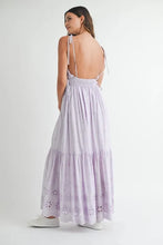 Load image into Gallery viewer, Eyelet Lace Maxi Dress With Side Strap Details – Elegant Fluttering Eyelet Lace Maxi Dress, Modern Side Strap Design, Formal Summer Maxi Dress, Sophisticated Event Dress