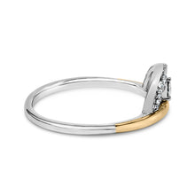 Load image into Gallery viewer, 14K Yellow Gold Plated Sterling Silver 1/10 Cttw Diamond Arc Ring