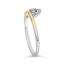 Load image into Gallery viewer, 14K Yellow Gold Plated Sterling Silver 1/10 Cttw Diamond Arc Ring
