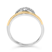 Load image into Gallery viewer, 14K Yellow Gold Plated Sterling Silver 1/10 Cttw Diamond Arc Ring