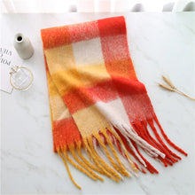 Load image into Gallery viewer, New Luxury Winter Soft Head Wraps Plaid Scarf Shawls Cashmere Warm Cashmere Scarves Rainbow For Women