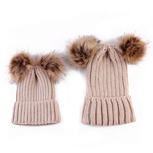 Load image into Gallery viewer, Modern Trend Children's Winter Toddler Baby Kids hat Cap With Two Double Pompom Ears Funny Hat