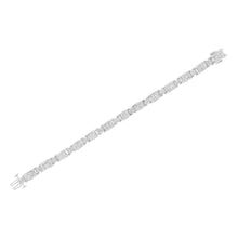 Load image into Gallery viewer, 14K White Gold 5.0 Cttw Princess Cut Diamond Invisible Set Alternating Size D Shaped Links Tennis Bracelet (H-I Color, SI2-I1 Clarity) - 7â€
