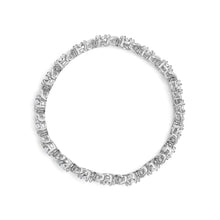 Load image into Gallery viewer, 14K White Gold 7 3/8 Cttw Round Brilliant Diamond Floral Cluster and S Link Bracelet (H-I Color, SI2-I1 Clarity) - 7" Inches