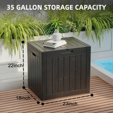 Load image into Gallery viewer, 35 Gallon Outdoor Resin Storage Box β Black/Wood Grain