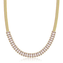 将图片加载到图库查看器,18K Gold Crystal Herringbone Necklace