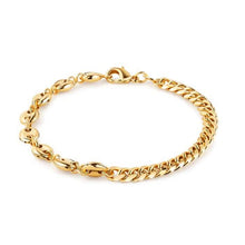Load image into Gallery viewer, 18K Gold Mariner & Cuban Link Bracelet