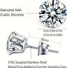 将图片加载到图库查看器,18K Gold Ear Bone Buckle Stainless Steel 6-Prong Zirconia Stud Earrings